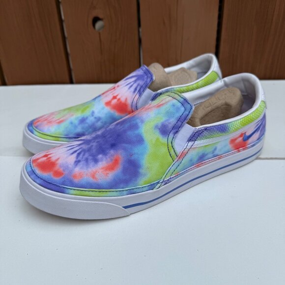 Nike Womans Slip-On Tie-Dye Sneakers US 10 Multicolor Canvas & Rubber - Picture 1 of 9